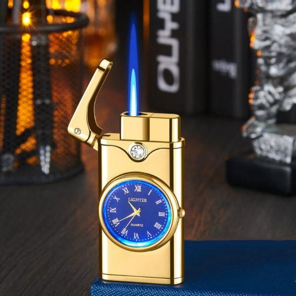 Refillable Fancy Watch Lighter – Stylish Metal Lighter with Built-in Wristwatch (Random Color) | Premium Quality