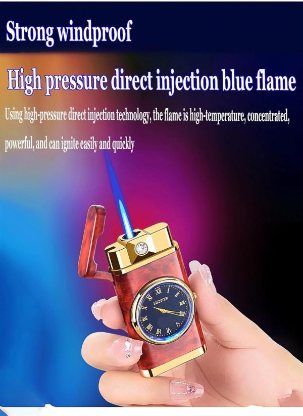 Refillable Fancy Watch Lighter – Stylish Metal Lighter with Built-in Wristwatch (Random Color) | Premium Quality