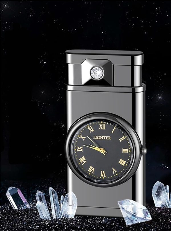 Refillable Fancy Watch Lighter – Stylish Metal Lighter with Built-in Wristwatch (Random Color) | Premium Quality