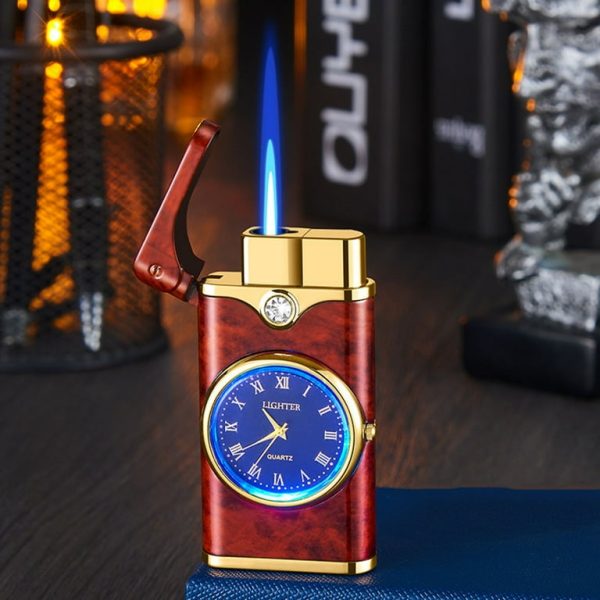 Refillable Fancy Watch Lighter – Stylish Metal Lighter with Built-in Wristwatch (Random Color) | Premium Quality